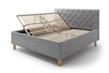 Polsterbett >San Remo mit BK< Liegefläche 180x200cm, hellgrau, Stellmaß: 190x120x215cm (BxHxT)