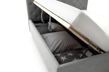 Polsterbett >San Remo mit BK< Liegefläche 180x200cm, hellgrau, Stellmaß: 190x120x215cm (BxHxT)