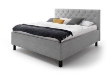 Polsterbett >San Remo mit BK< Liegefläche 180x200cm, hellgrau, Stellmaß: 190x120x215cm (BxHxT)