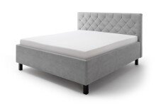 Polsterbett >San Remo mit BK< Liegefläche 180x200cm, hellgrau, Stellmaß: 190x120x215cm (BxHxT)