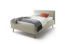 Polsterbett >Mattis< Liegefläche 140x200cm, Aspen taupe, Stellmaß: 161x105x218cm (BxHxT)