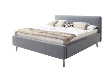 Polsterbett >Mattis< Liegefläche 160x200cm, Aspen eisblau, Stellmaß: 181x105x218cm (BxHxT)