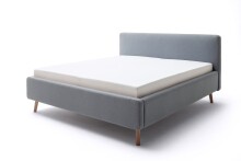 Polsterbett >Mattis< Liegefläche 180x200cm, Aspen eisblau, Stellmaß: 201x105x218cm (BxHxT)