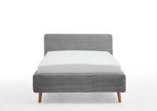 Polsterbett >Mattis< Liegefläche 120x200cm, Poso grau, Stellmaß: 141x105x218cm (BxHxT)