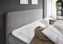 Polsterbett >Mattis< Liegefläche 160x200cm, Hevre grau, Stellmaß: 181x105x218cm (BxHxT)