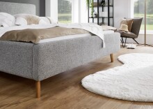 Polsterbett >Mattis< Liegefläche 160x200cm, Hevre grau, Stellmaß: 181x105x218cm (BxHxT)