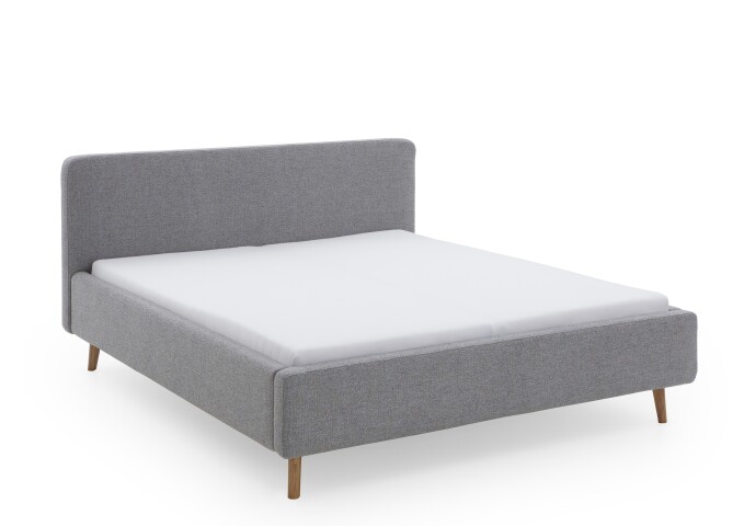 Polsterbett >Mattis< Liegefläche 180x200cm, Hevre grau, Stellmaß: 201x105x218cm (BxHxT)