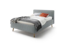 Polsterbett >Mattis< Liegefläche 120x200cm, Hevre Türkis, Stellmaß: 141x105x218cm (BxHxT)