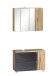 Badmöbel-Set >Paris< (2-tlg.) in grau / Wotaneiche-Dekor - 85x195x35cm (BxHxT)