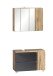 Badmöbel-Set >Paris< (2-tlg.) in grau / Wotaneiche-Dekor - 85x195x35cm (BxHxT)