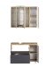 Badmöbel-Set >Paris< (2-tlg.) in grau / Wotaneiche-Dekor - 85x195x35cm (BxHxT)