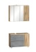 Badmöbel-Set >Paris< (2-tlg.) in Betongrau / Wotaneiche - 85x195x35cm (BxHxT)
