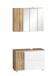 Badmöbel-Set >Paris< (2-tlg.) in matt-weiß / Wotaneiche-Dekor