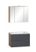 Badmöbel-Set >Paris< (2-tlg.) in grau / Wotaneiche-Dekor - 80x195x47cm (BxHxT)