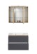 Badmöbel-Set >Paris< (2-tlg.) in grau / Wotaneiche-Dekor - 80x195x47cm (BxHxT)
