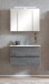 Badmöbel-Set >Paris< (2-teilig) in Betongrau / Wotaneiche - 80x195x47cm (BxHxT)