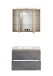 Badmöbel-Set >Paris< (2-teilig) in Betongrau / Wotaneiche - 80x195x47cm (BxHxT)