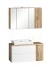 Badmöbel-Set >Paris< (2-tlg.) in weiß / Wotaneiche-Dekor - 105x195x47cm (BxHxT)