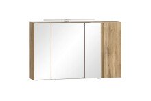 Badmöbel-Set >Paris< (2-teilig) in grau / Wotaneiche-Dekor - 105x195x47 (BxHxT)