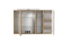 Badmöbel-Set >Paris< (2-teilig) in grau / Wotaneiche-Dekor - 105x195x47 (BxHxT)