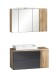 Badmöbel-Set >Paris< (2-teilig) in grau / Wotaneiche-Dekor - 105x195x47 (BxHxT)