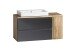 Badmöbel-Set >Paris< (2-teilig) in grau / Wotaneiche-Dekor - 105x195x47 (BxHxT)