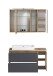 Badmöbel-Set >Paris< (2-teilig) in grau / Wotaneiche-Dekor - 105x195x47 (BxHxT)