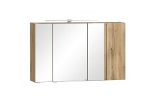 Badmöbel-Set >Paris< (2-teilig) in Betongrau / Wotaneiche - 105x195x47cm (BxHxT)