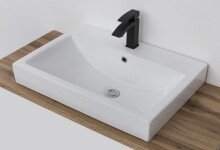 Badmöbel-Set >Paris< (2-teilig) in Betongrau / Wotaneiche - 105x195x47cm (BxHxT)