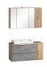 Badmöbel-Set >Paris< (2-teilig) in Betongrau / Wotaneiche - 105x195x47cm (BxHxT)