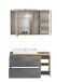 Badmöbel-Set >Paris< (2-teilig) in Betongrau / Wotaneiche - 105x195x47cm (BxHxT)