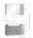 Badmöbel-Set >Paris< (2-teilig) in Betongrau / Wotaneiche - 105x195x47cm (BxHxT)