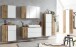 Badmöbel-Set >Paris< (2-teilig) in weiß / Wotaneiche-Dekor - 105x195x47 (BxHxT)
