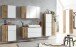 Badmöbel-Set >Paris< (2-teilig) in weiß / Wotaneiche-Dekor - 105x195x47 (BxHxT)