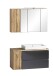 Badmöbel-Set >Paris< (2-tlg.) in grau / Wotaneiche-Dekor - 105x195x47cm (BxHxT)