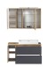 Badmöbel-Set >Paris< (2-tlg.) in grau / Wotaneiche-Dekor - 105x195x47cm (BxHxT)