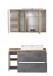 Badmöbel-Set >Paris< (2-tlg.) in Betongrau / Wotaneiche - 105x195x47cm (BxHxT)