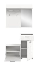 Garderoben-Set >Ice< in Weiß / Weiß Hochglanz - 98x191x35cm (BxHxT)