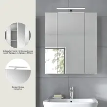 Badezimmerspiegelschrank >Ice< in Weiß /...