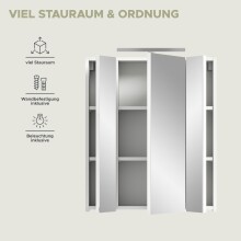 Badezimmerspiegelschrank >Ice< in Weiß /...