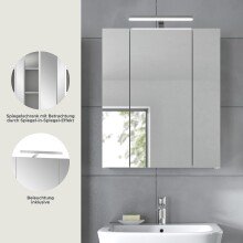 Badezimmerspiegelschrank >Ice< in Weiß /...