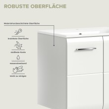 Waschtisch-Set >Ice< in Weiß / Weiß Hochglanz - 60x55x46cm (BxHxT)