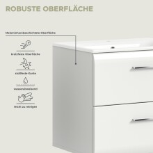 Waschtisch-Set >Ice< in Weiß / Weiß Hochglanz - 60x55x46cm (BxHxT)