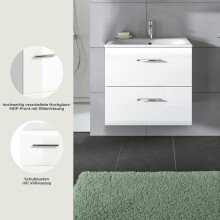 Waschtisch-Set >Ice< in Weiß / Weiß Hochglanz - 60x55x46cm (BxHxT)