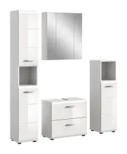 Badezimmer-Set >Ice< in Weiß / Weiß...