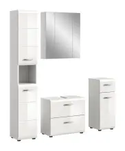 Badezimmer-Set >Ice< in Weiß / Weiß...