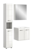 Badezimmer-Set >Ice< in Weiß / Weiß Hochglanz - 105x185x46cm (BxHxT)