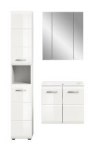 Badezimmer-Set >Ice< in Weiß / Weiß Hochglanz - 105x185x46cm (BxHxT)