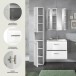 Badezimmer-Set >Ice< in Weiß / Weiß Hochglanz - 105x185x46cm (BxHxT)