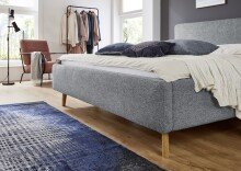 Polsterbett >Mattis< Liegefläche 160x200cm, Hevre Türkis, Stellmaß: 181x105x218cm (BxHxT)